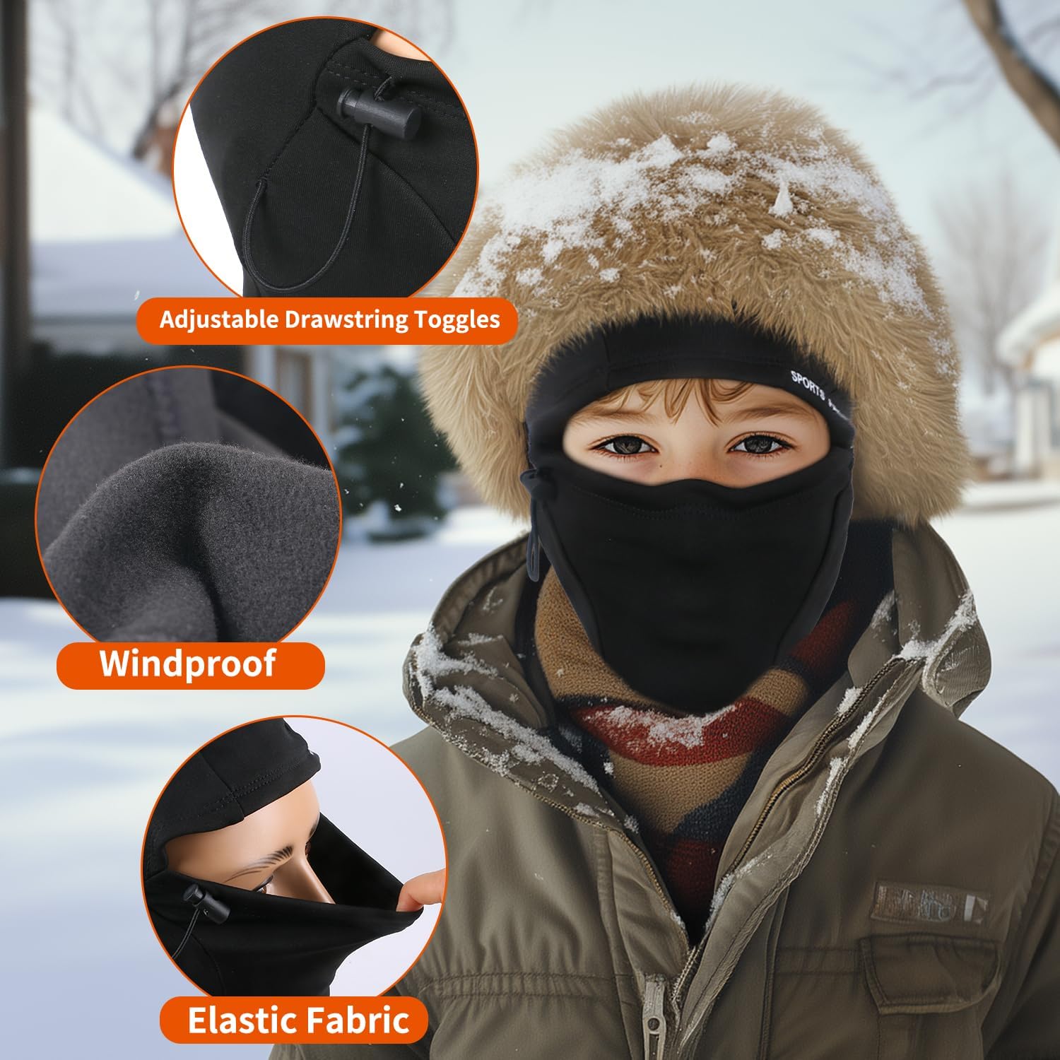 Kids Balaclava Ski Mask - Windproof Warm for Snow Sports