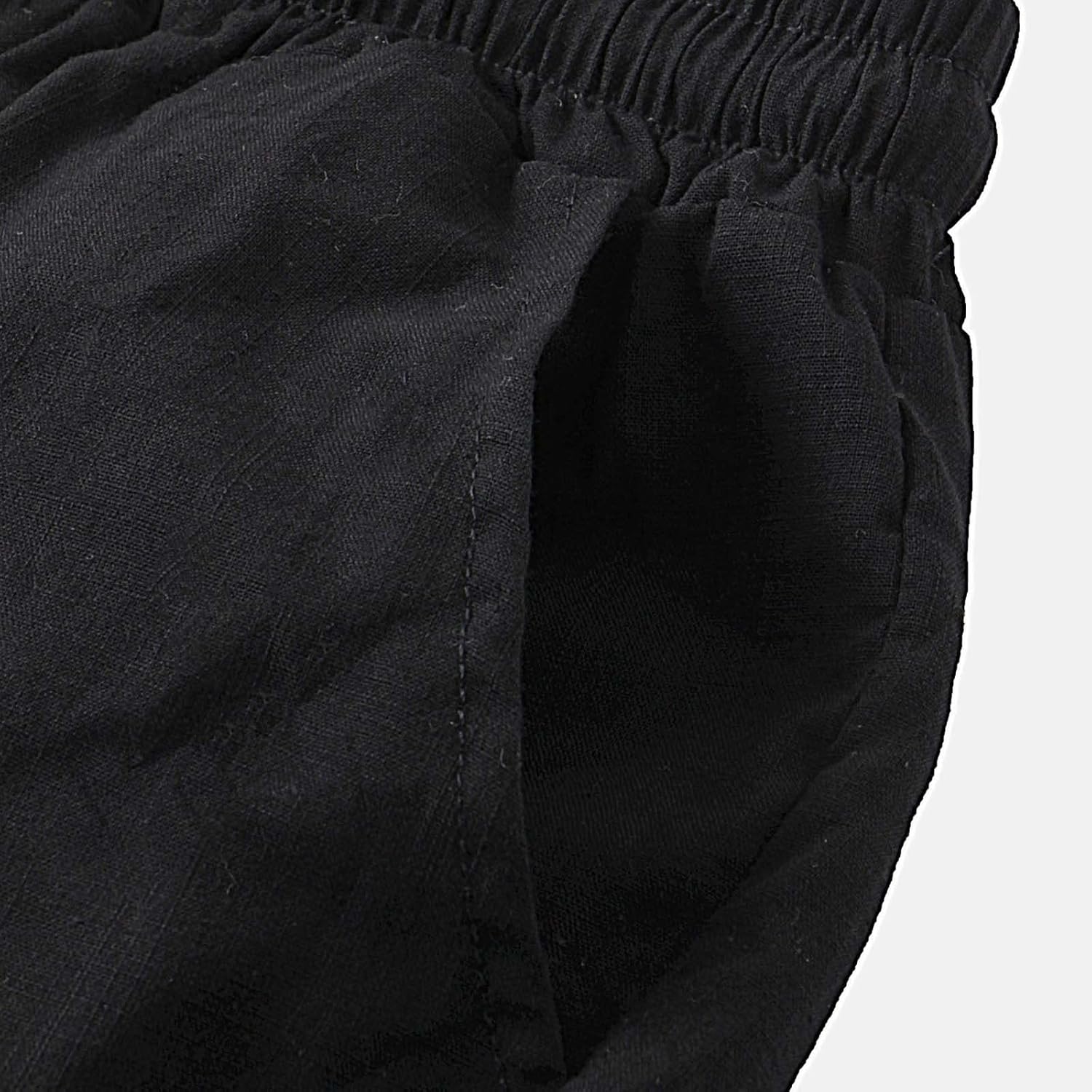 Quick Dry 4-Way Stretch Cotton Linen Swimming Trunks for Men