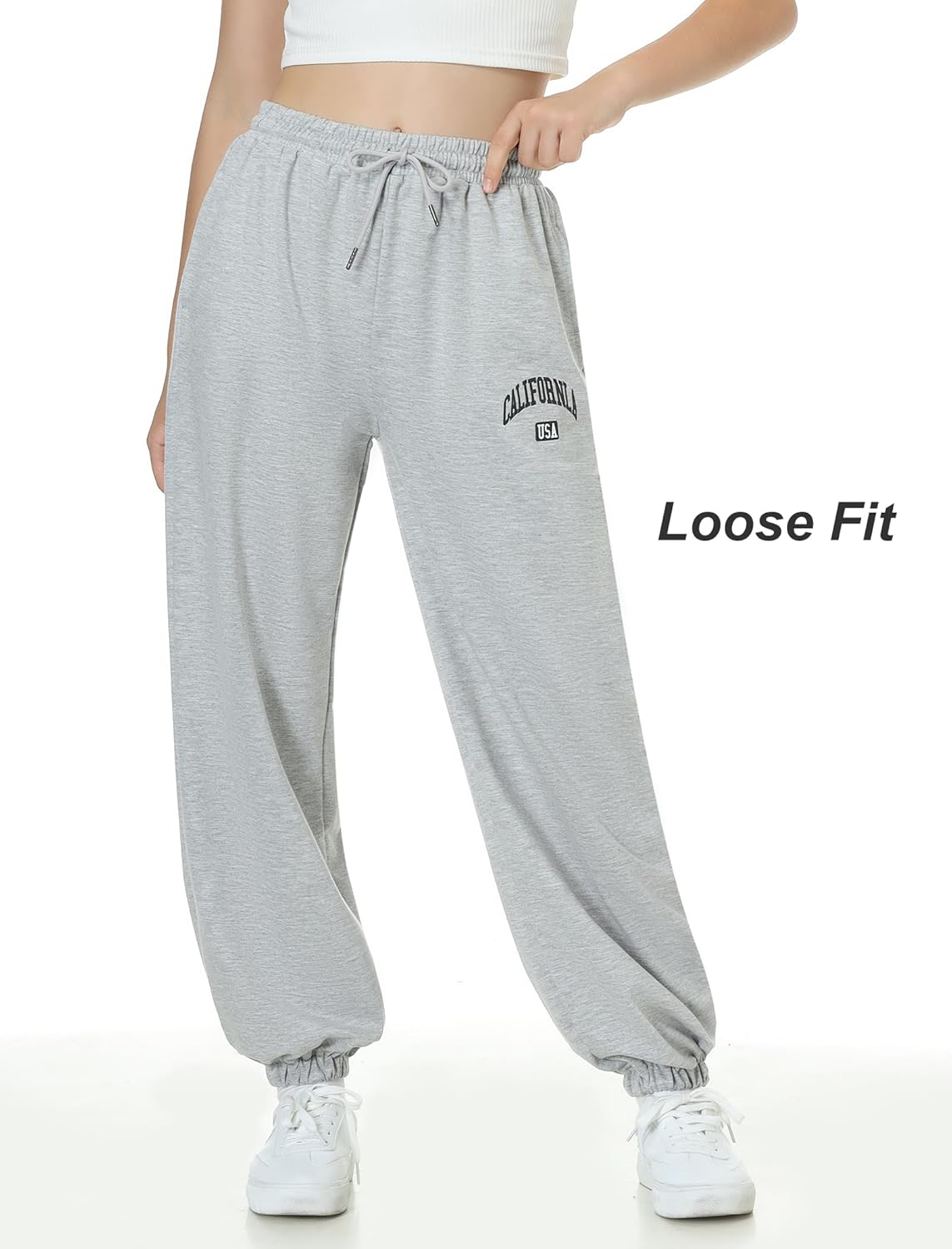 EXARUS 3 Pack Girls Letter Graphic Print Sweatpants with Pockets