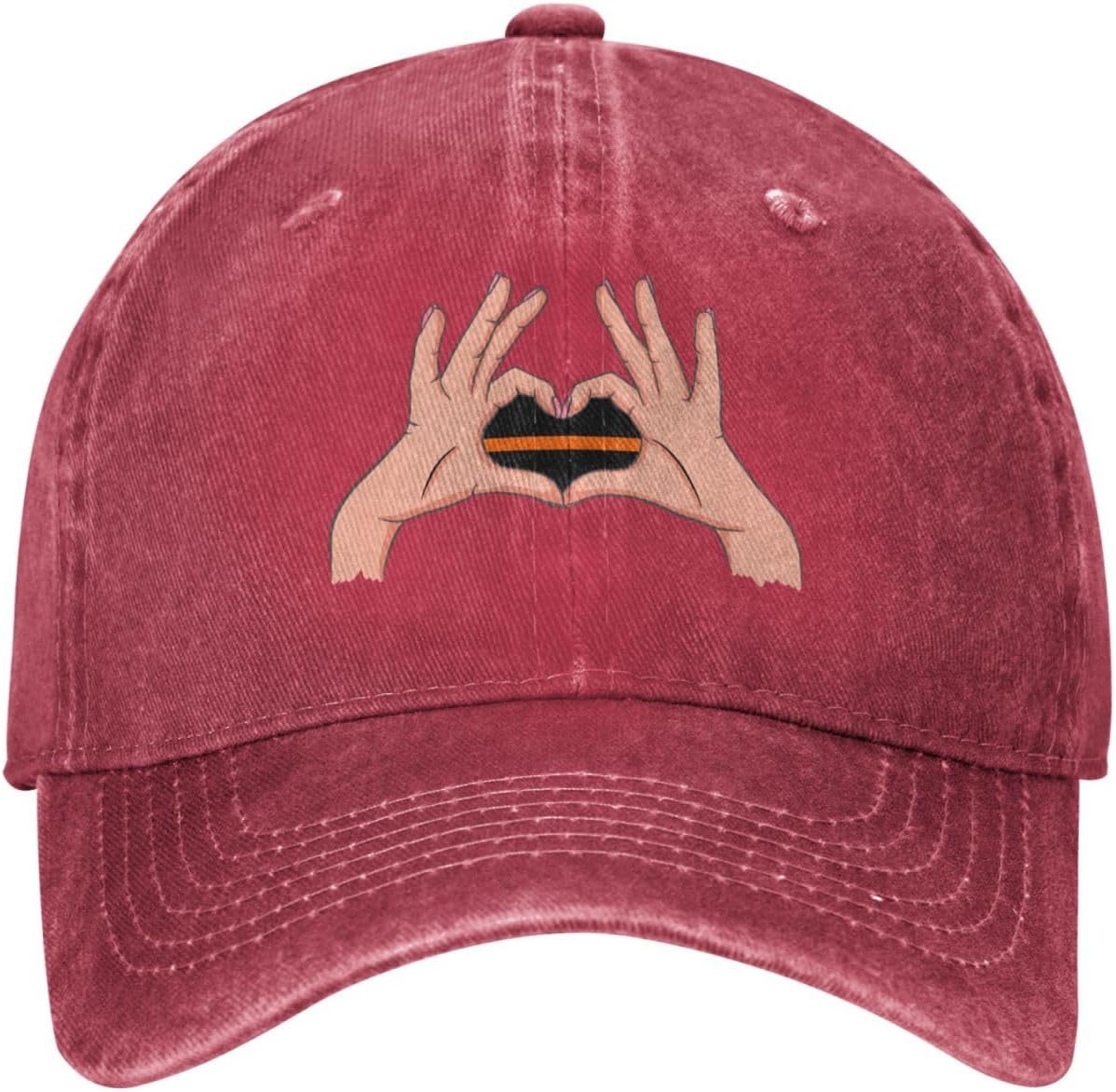 RTATBY HOLDING A HEART THIN ORANGE LINE Flag Baseball Cap