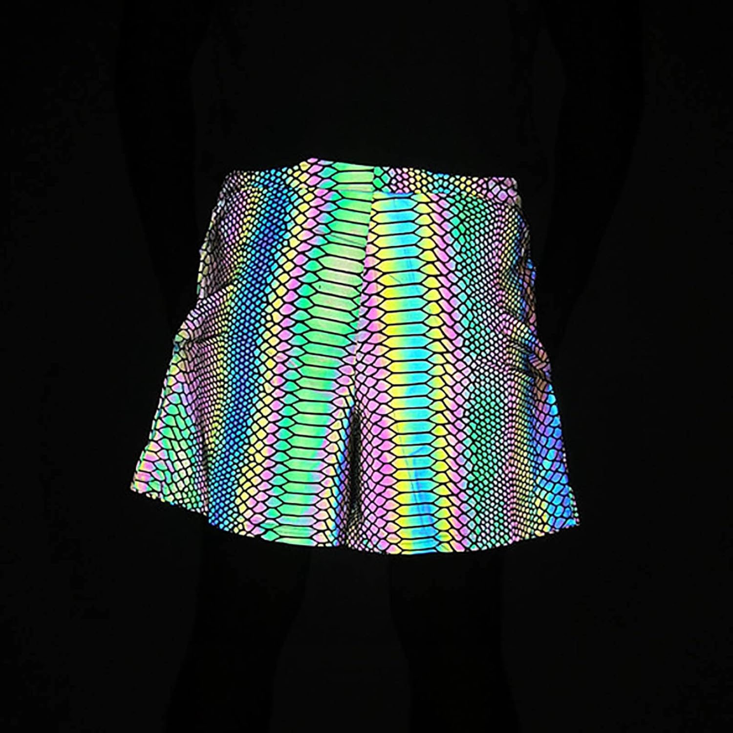 Reflective Snakeskin Active Shorts
