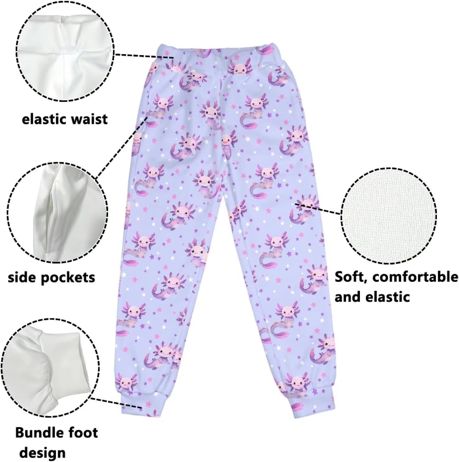 Eheartsgir Girls Joggers Pants with Pockets - Lightweight Active Sweatpants for Kids