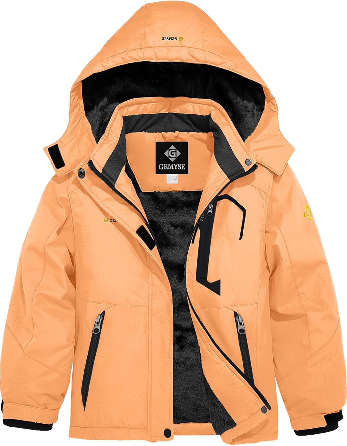 GEMYSE Girls Waterproof Ski Jacket with Hood