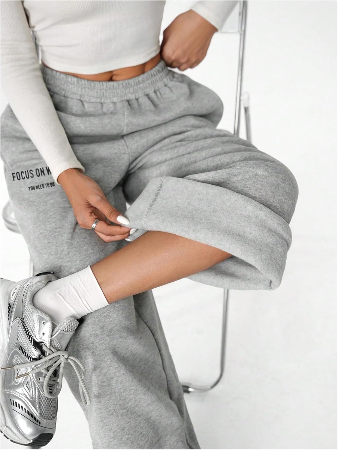 Girls Baggy Elastic Wide Leg Sweatpants