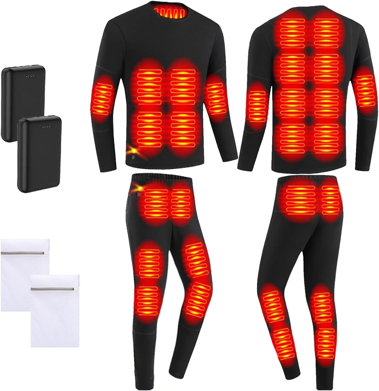 Outdoor Thermal Underwear for Men with 28 Heating Zones
