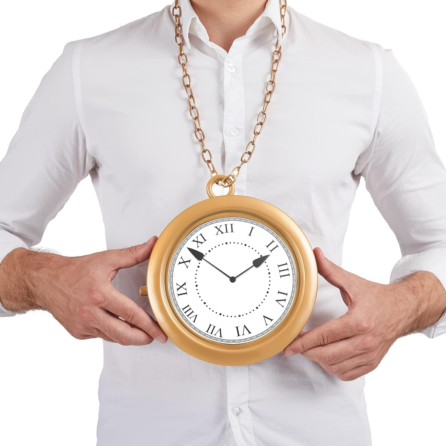 Spooktacular Gold Clock Necklace Halloween Party Decorations