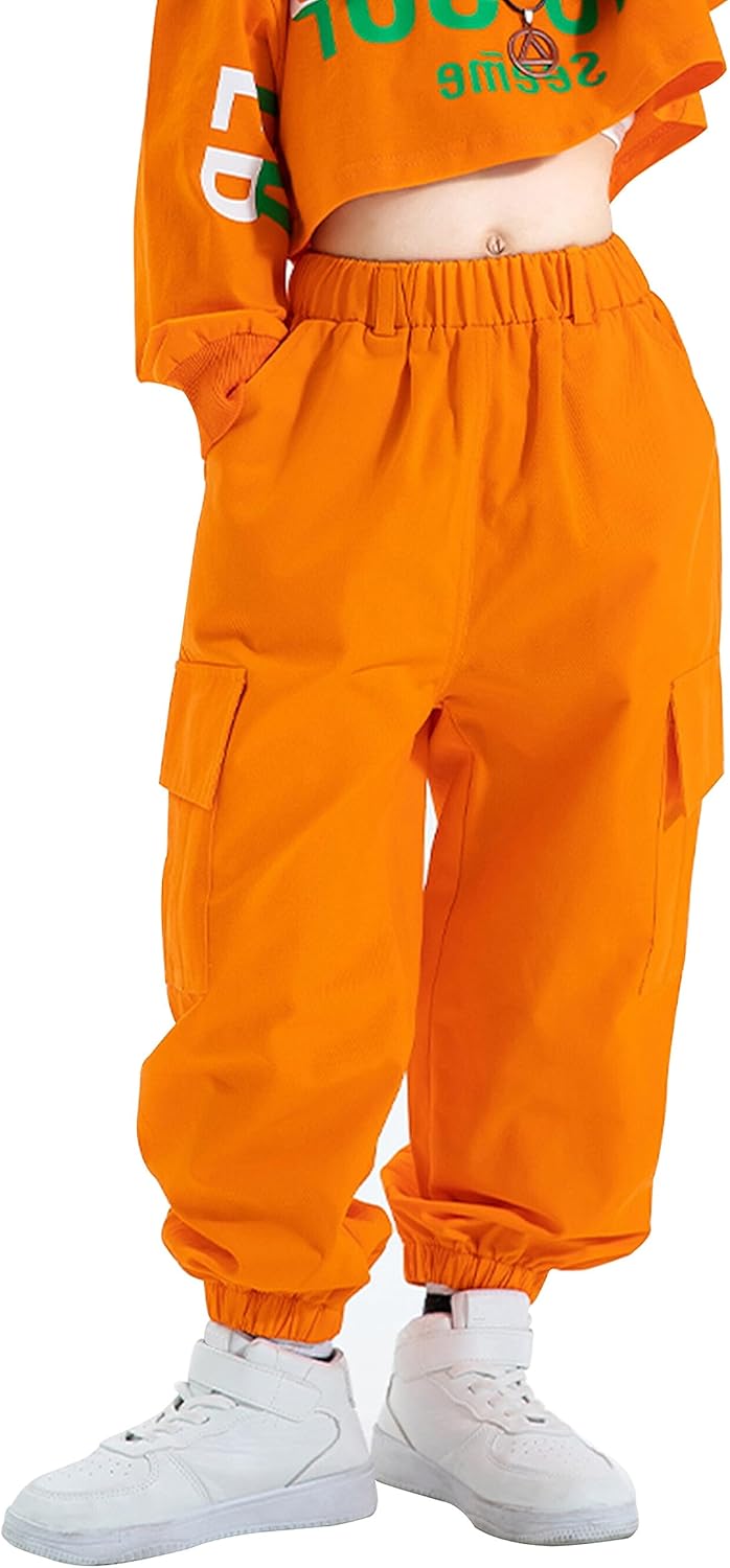 Dynamic Fit Hip Hop Outfits for Kids Girls Dance Jogger Pants 2023