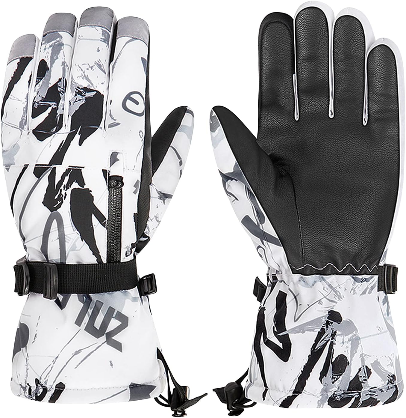 American Trends Kids Waterproof Ski Gloves with Zip Pocket Touchscreen Snowboard Gloves