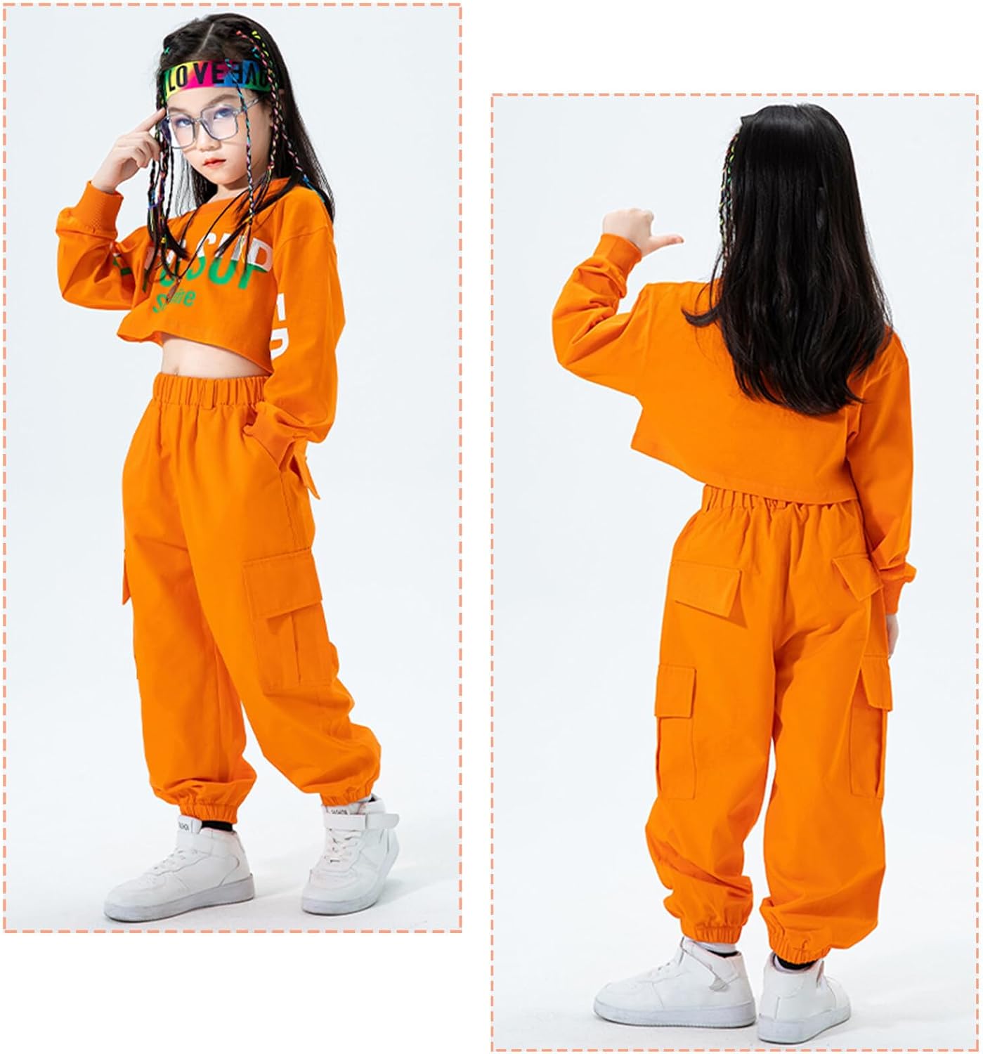 Dynamic Fit Hip Hop Outfits for Kids Girls Dance Jogger Pants 2023