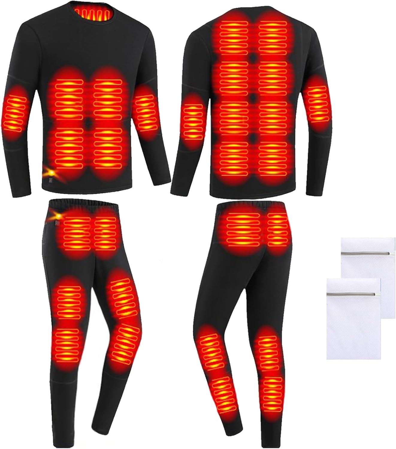 Mens Heated Underwear Set 3-Level Heating System for Warm Winter
