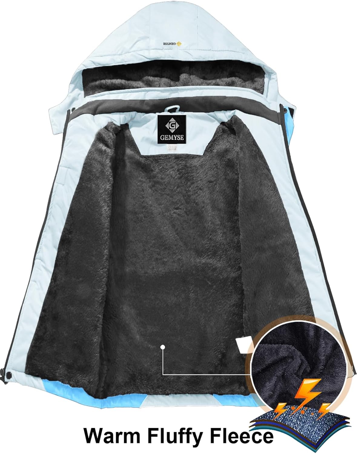 GEMYSE Girls Waterproof Ski Jacket Fleece