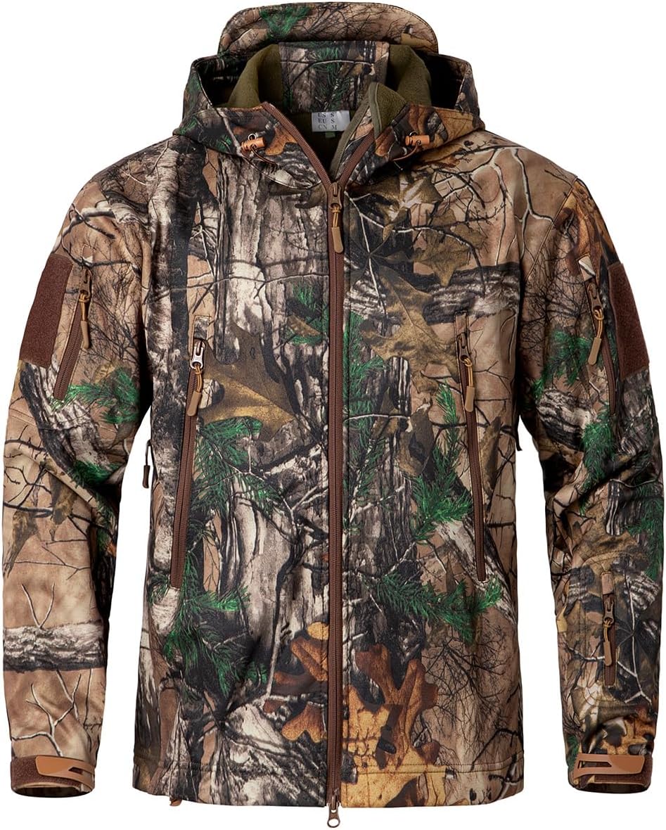 NAVEKULL Silent Hunting Clothes for Men Soft Shell Outdoor Jacket