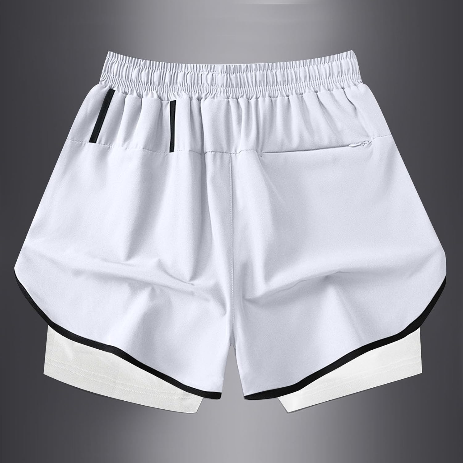 Durable Stylish Mens Double-Layer Quick Dry Athletic Shorts