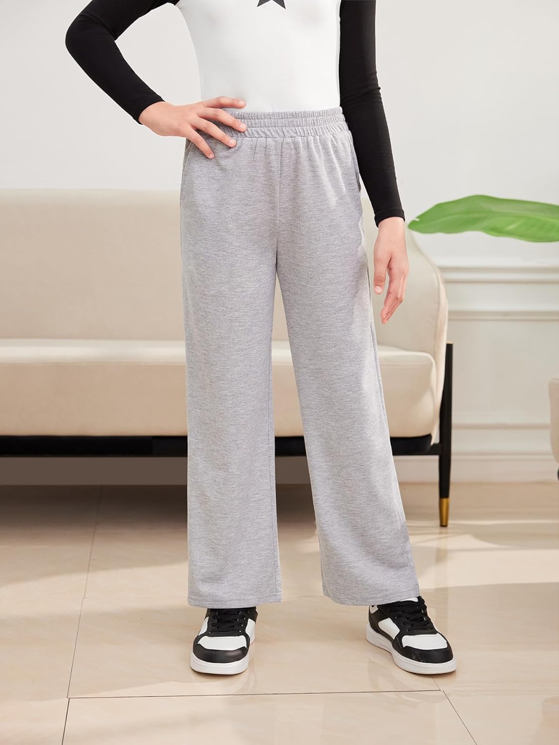 SHENHE Girls Straight Leg Low Rise Loose Sweatpants Workout