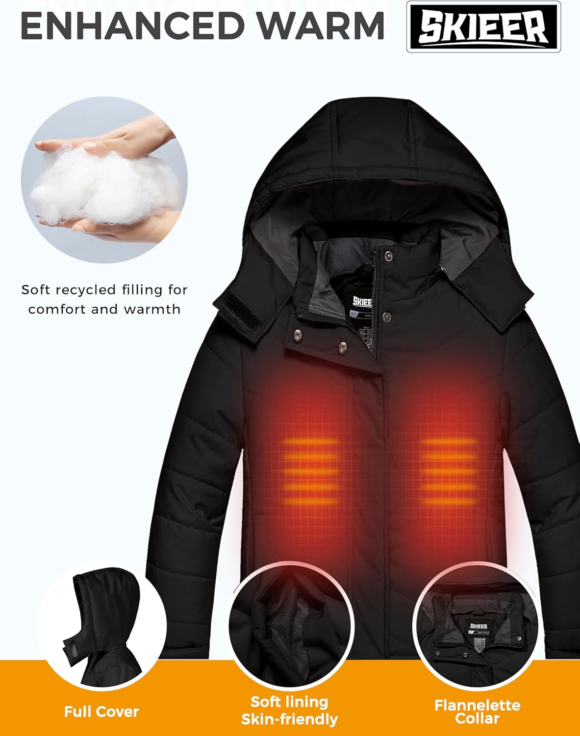 Skieer Girls Waterproof Winter Jacket