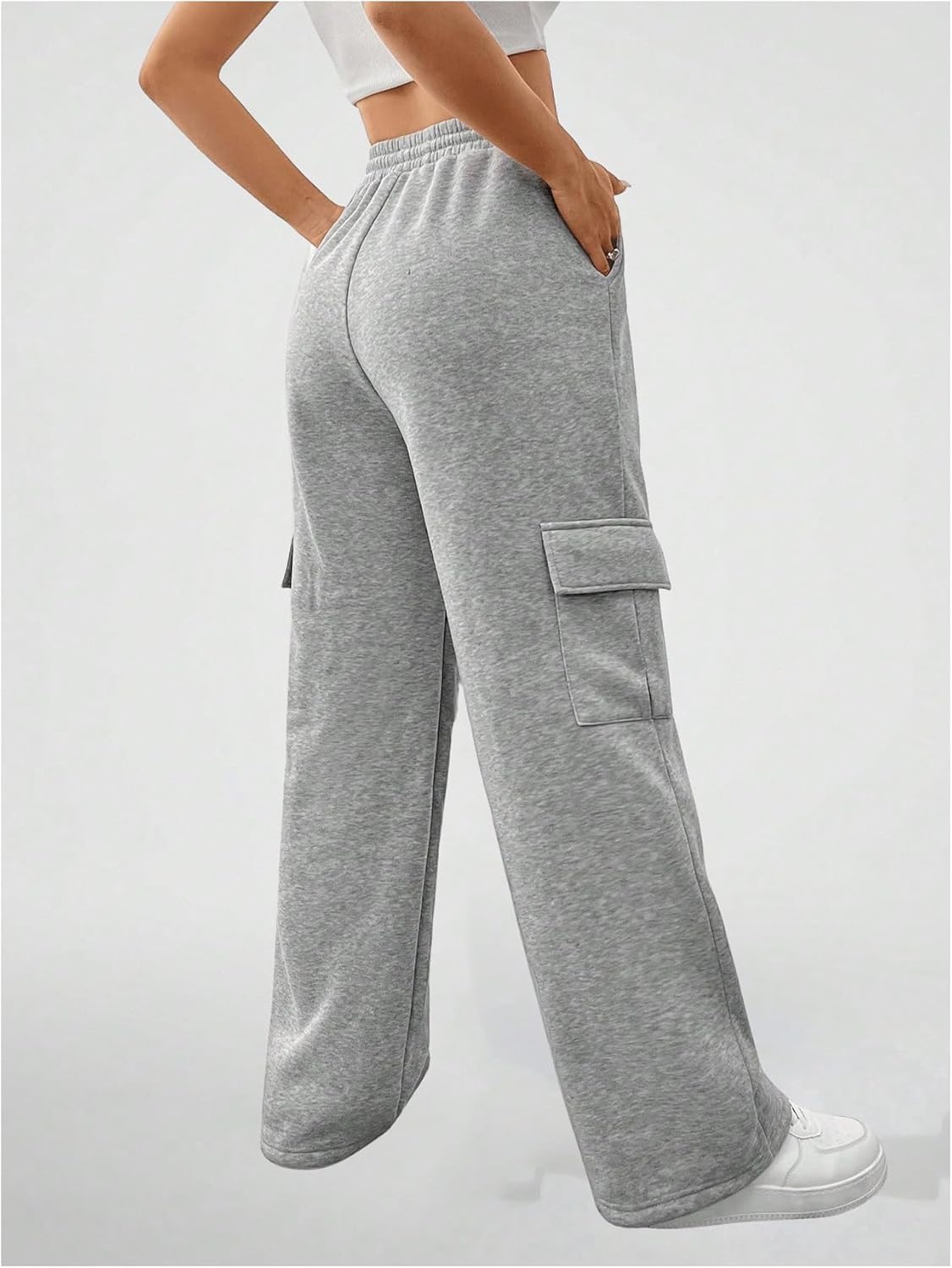 Girls Elastic Waist Casual Cargo Pants
