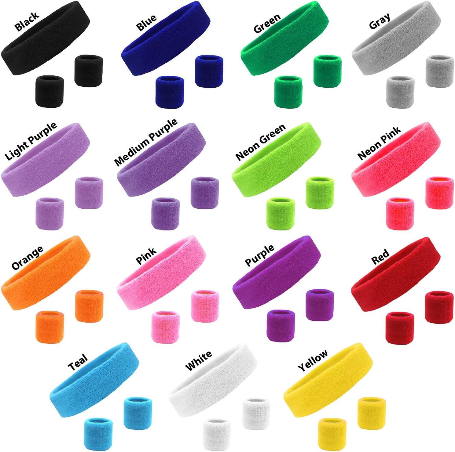 Versatile sweatband set for sports and daily wear