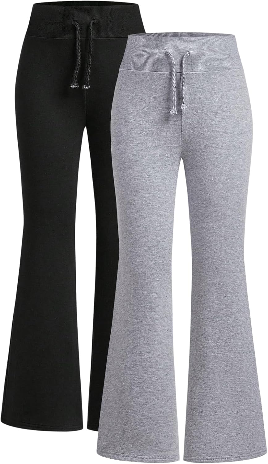 SOLY HUX Elastic High-Waisted Flared Leg Sweatpants