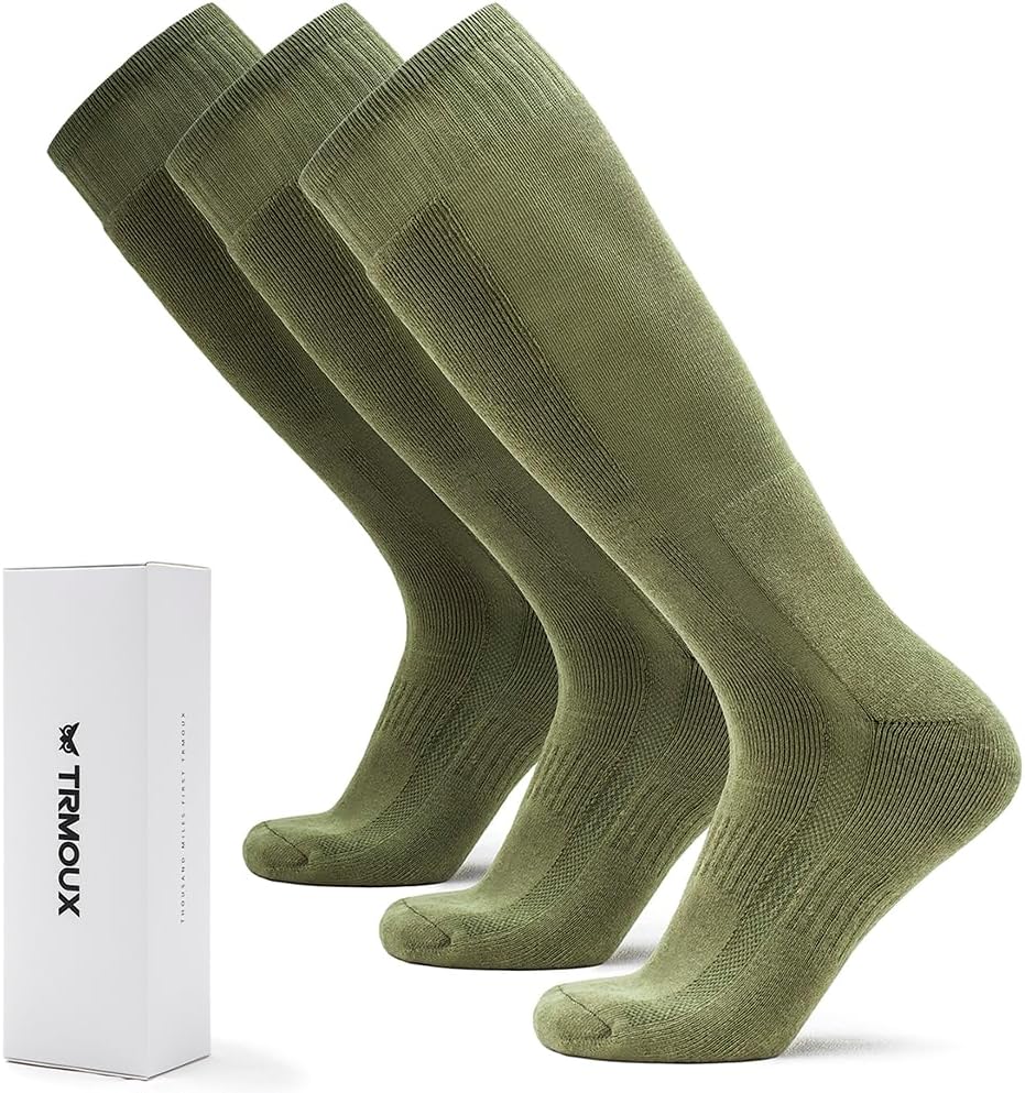 Mens Hiking Socks Military Green trekking hunting and trail running essentials