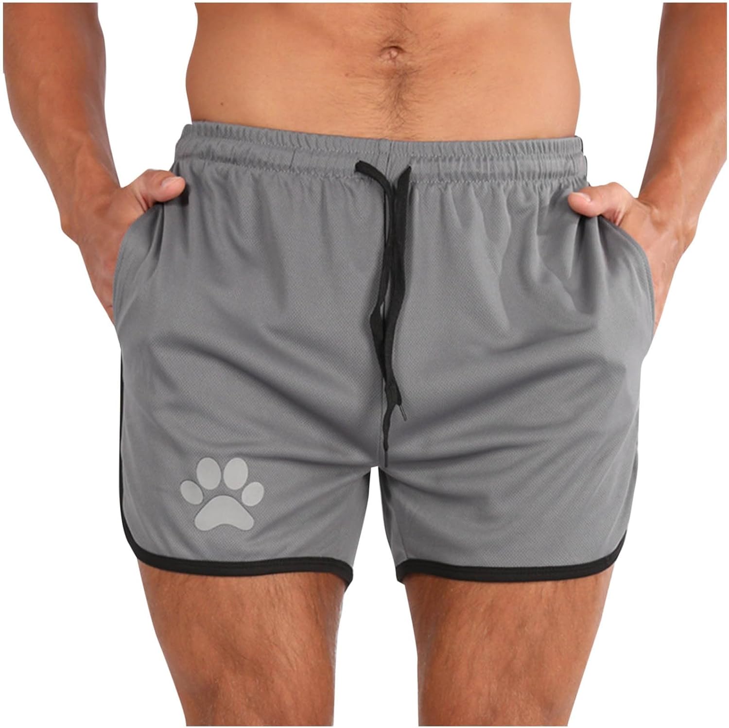 Mens Summer Dog Paw Print Casual Running Shorts