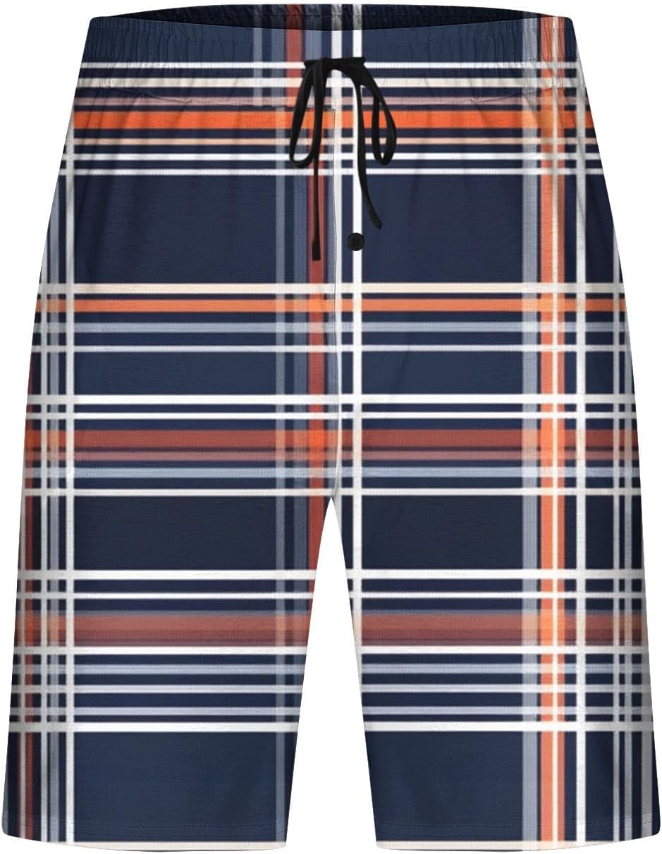 Mens Plaid Block Print Shorts