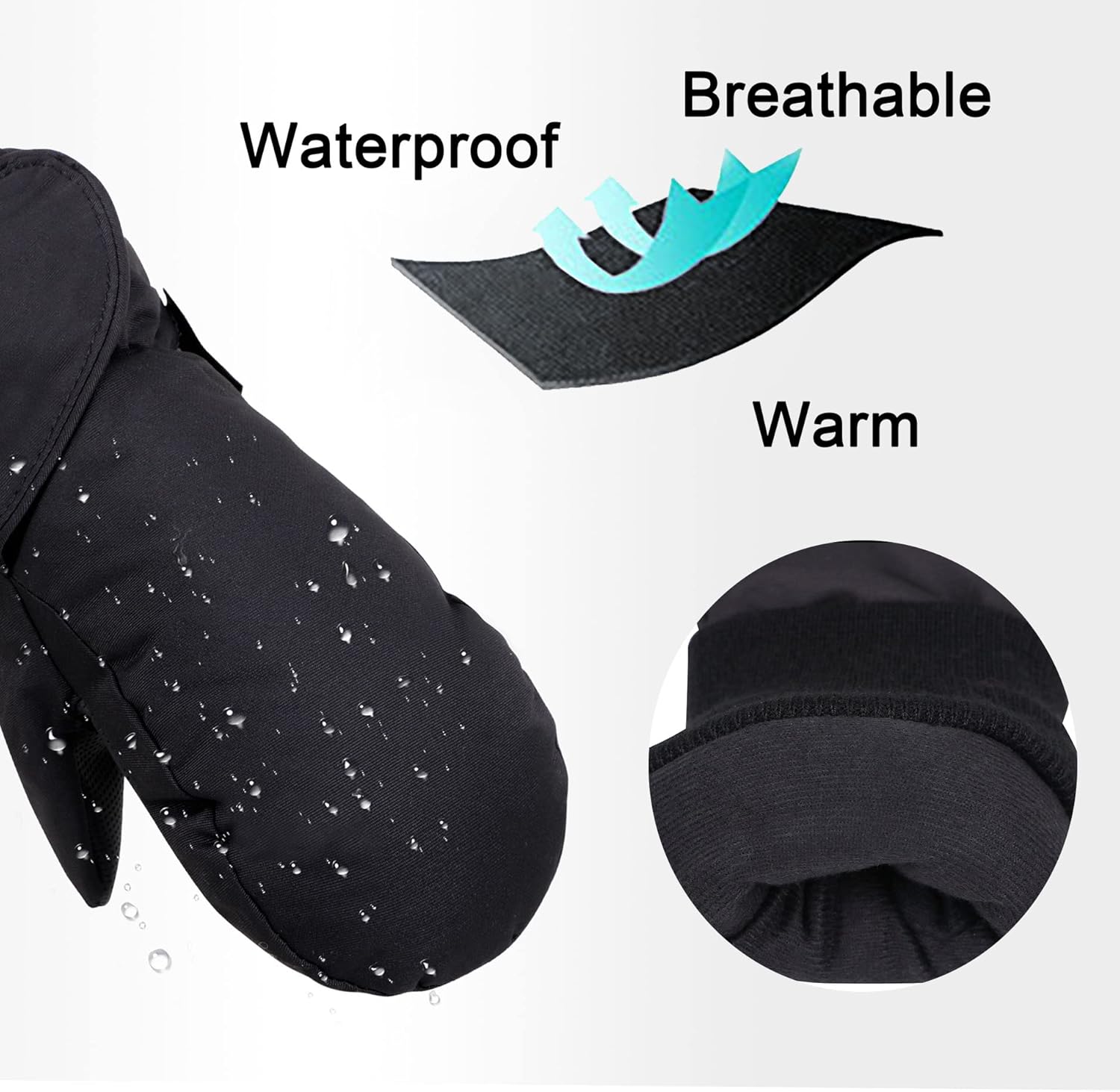SimpliKids Waterproof Ski Gloves for Kids Warm Insulated and Durable