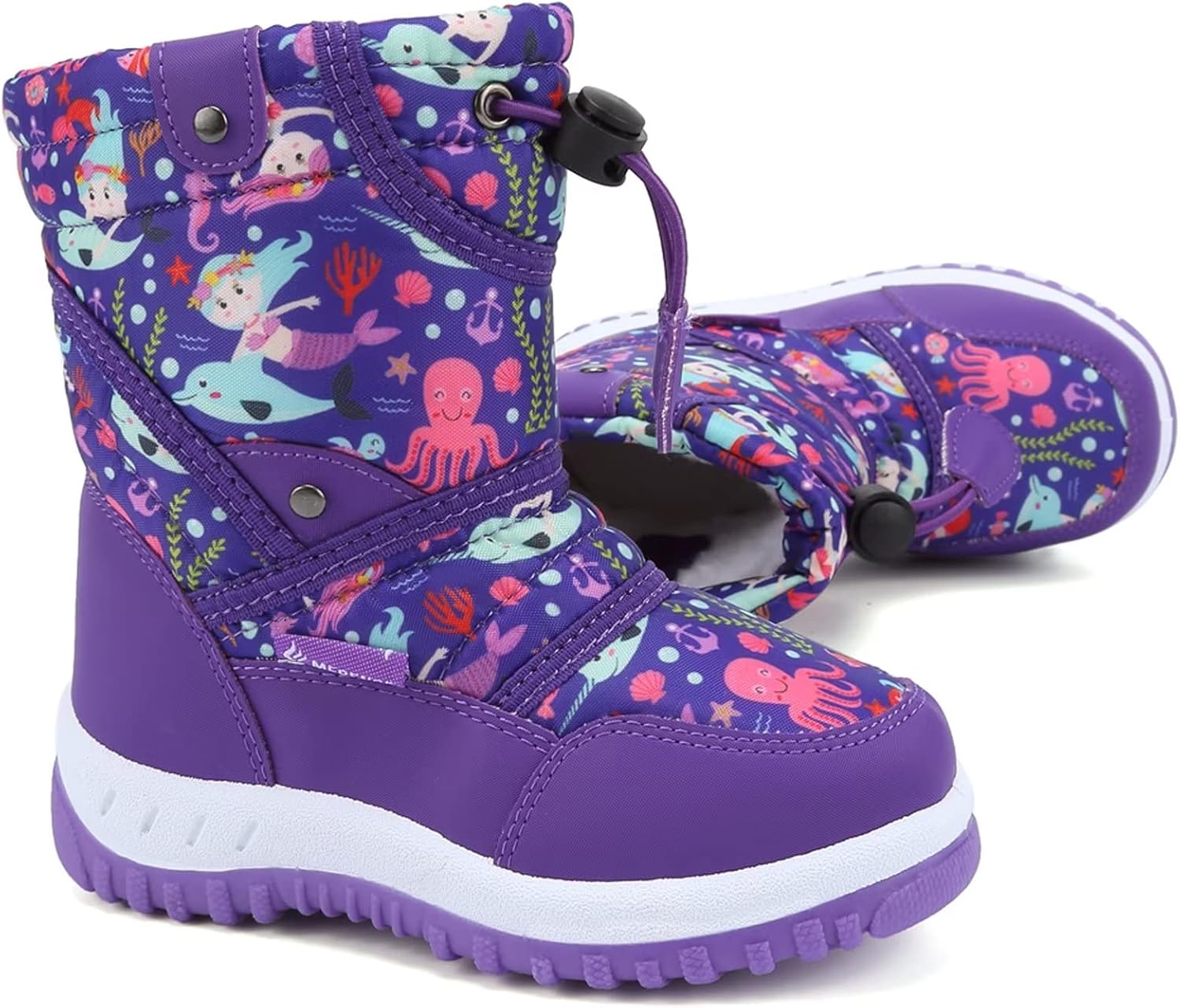 CIOR Winter Booty Boys Girls Outdoor Waterproof with Fur Lining