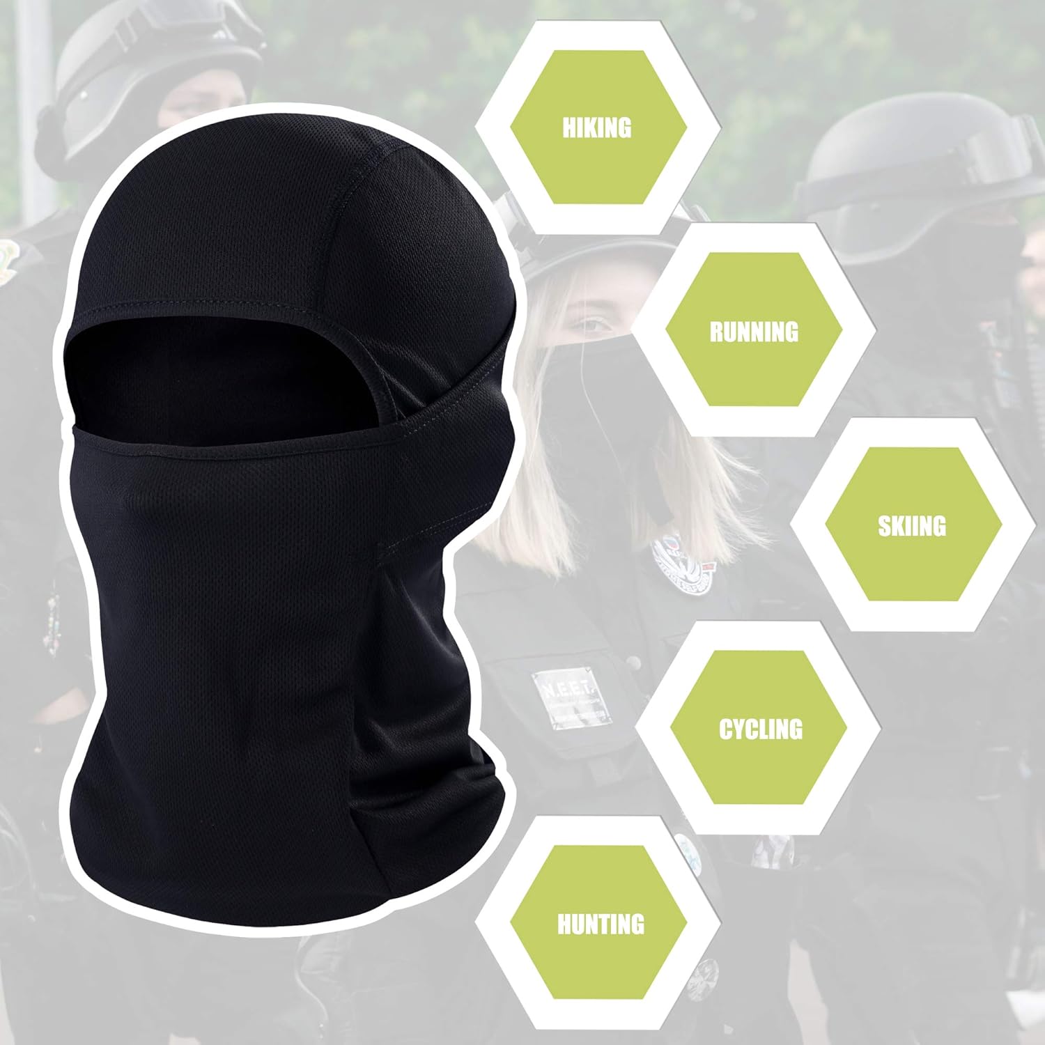 Adjustable Face Mask for UV Protection and Wind Resistance Balaclava Style