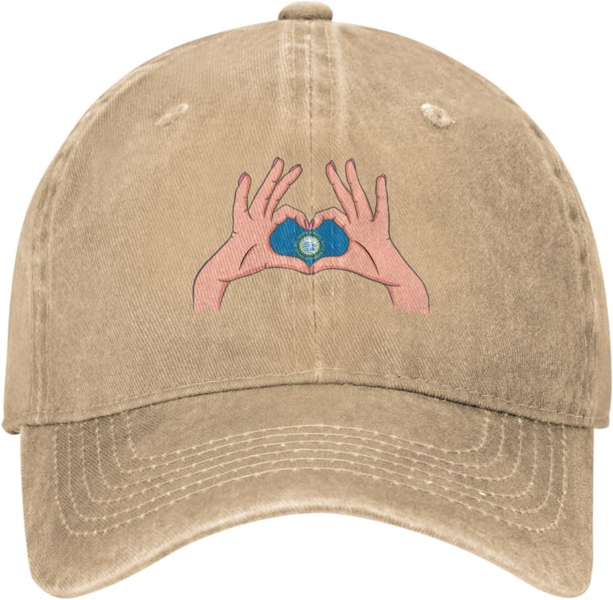 RTATBY Holding A Heart Flag Baseball Cap