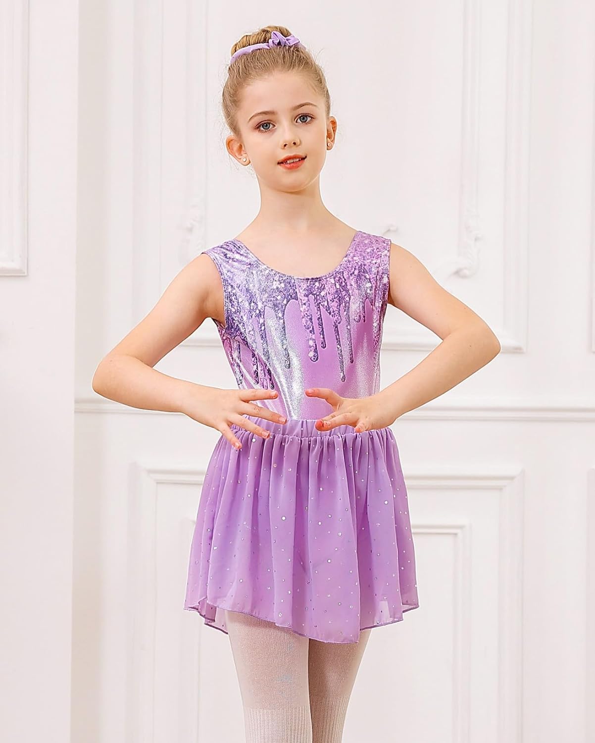 Idgreatim - Perfect Gymnastic leotard Ballet Dance Dress for Girls 4-11