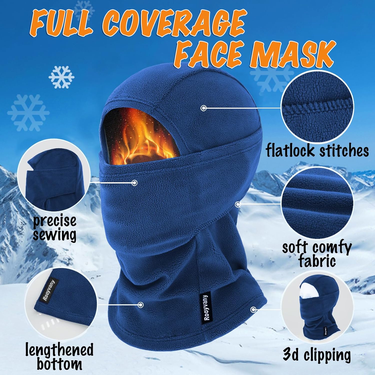 Kids Fleece Balaclava Ski Mask Windproof Face Mask for Winter