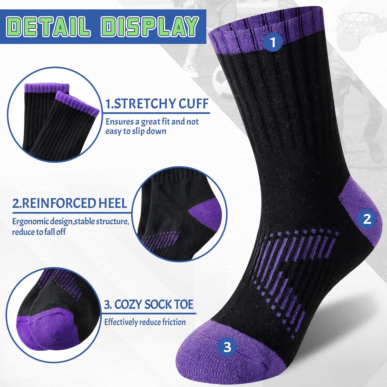 SeeyAN Kids Socks Boys Arch Support Breathable Socks