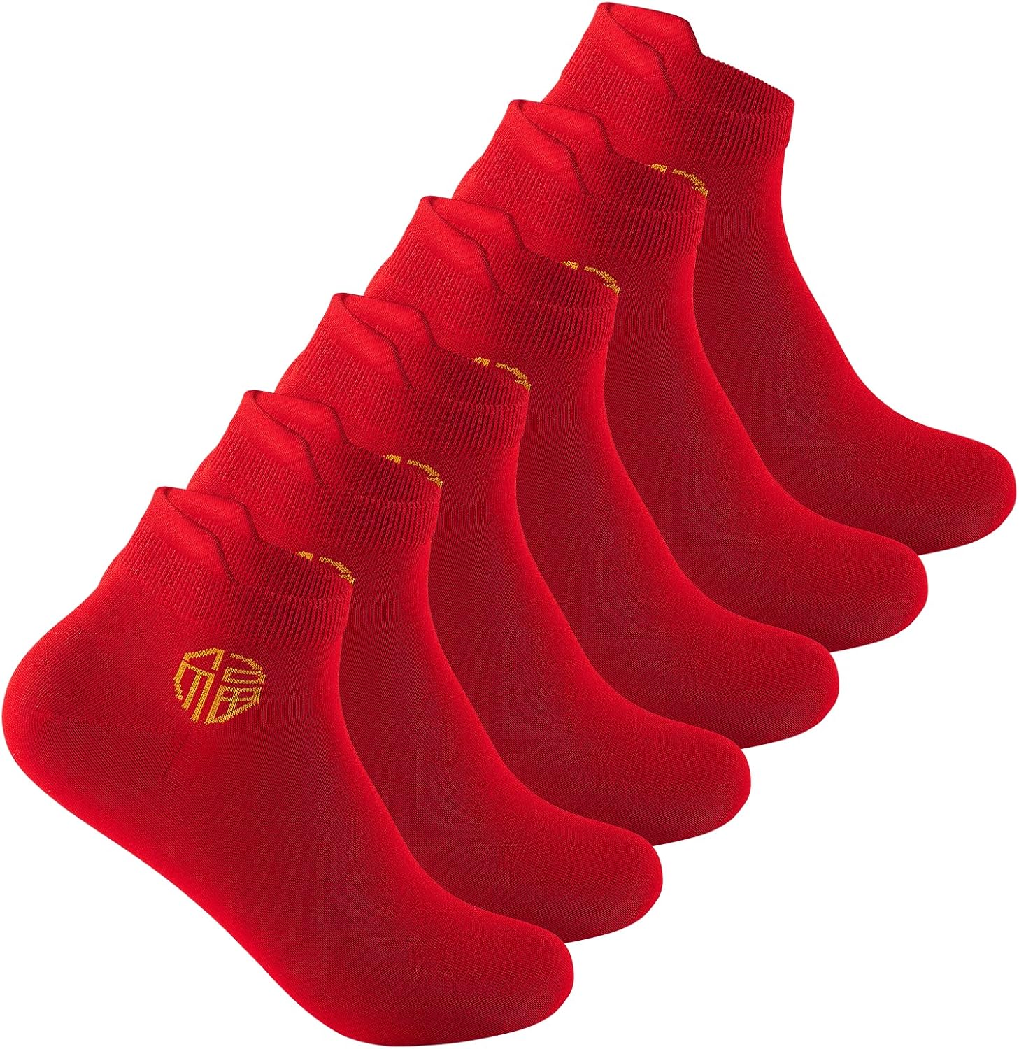 Vivid Red Ankle Calf Socks for Men Extra Soft Comfortable Durable