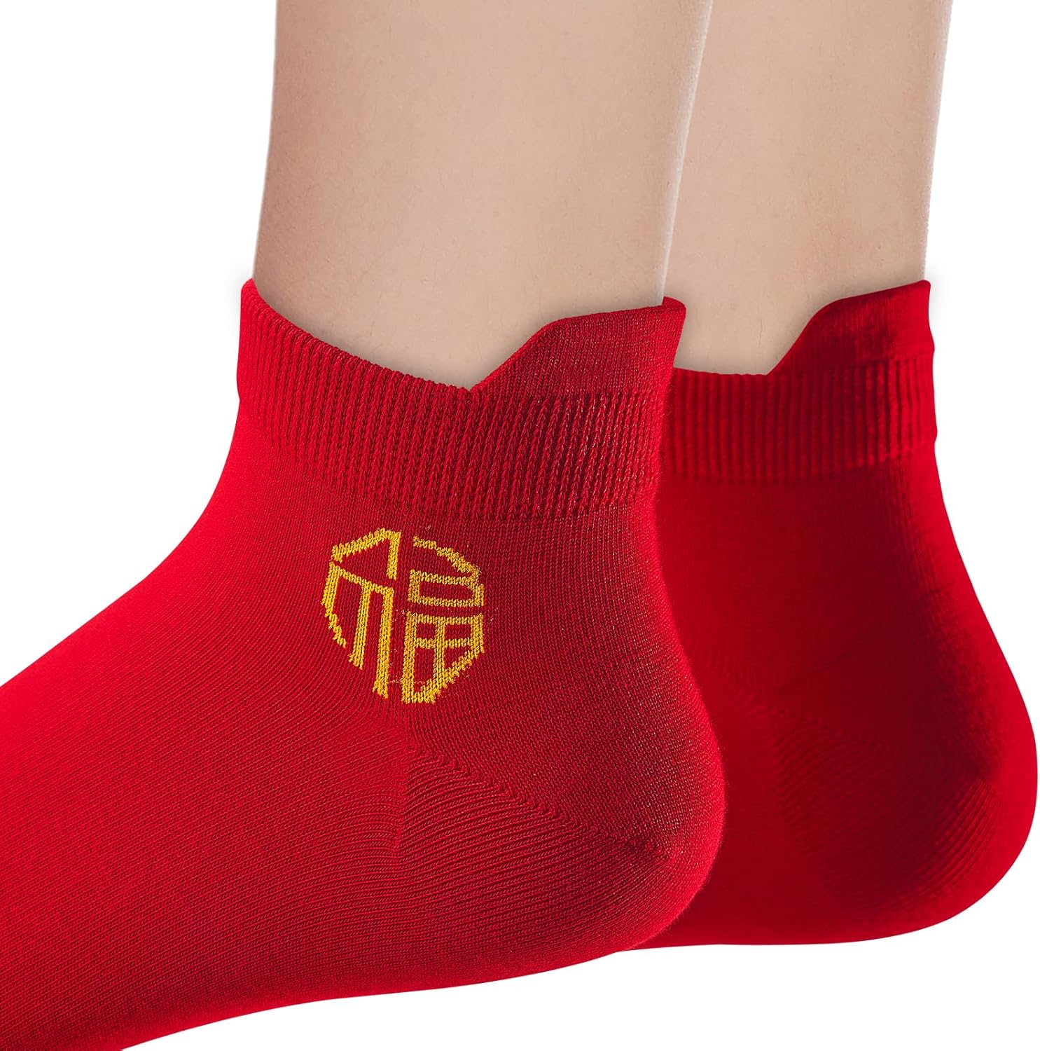 Vivid Red Ankle Calf Socks for Men Extra Soft Comfortable Durable