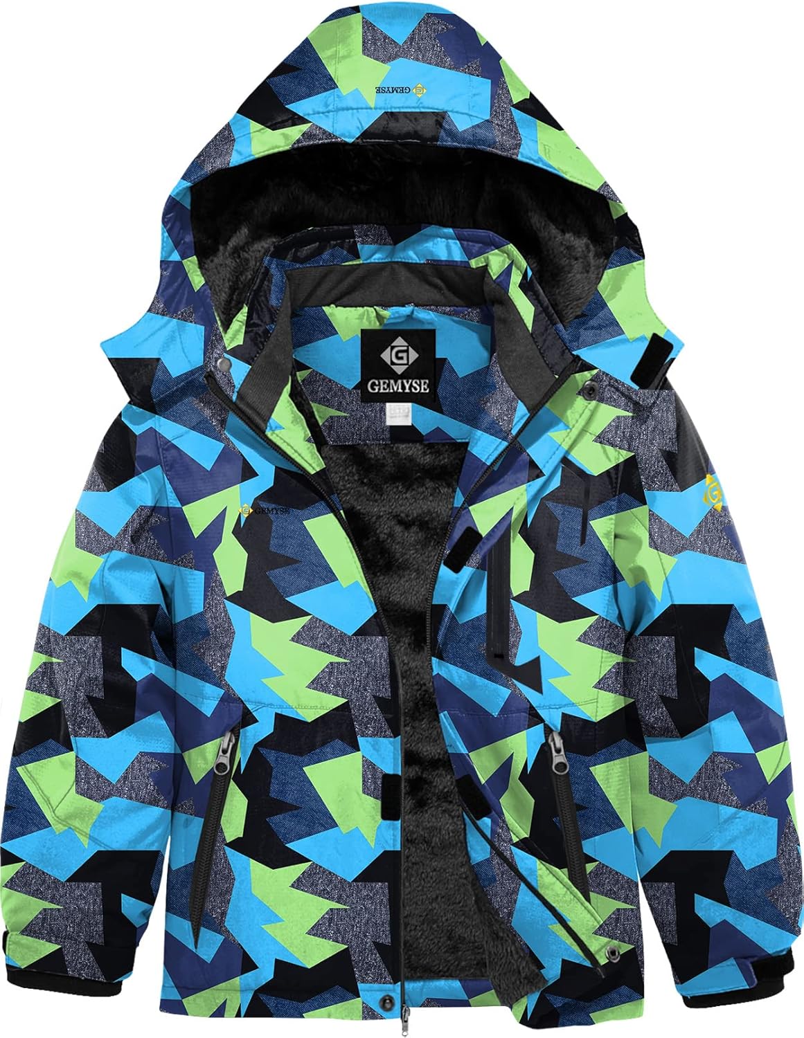 GEMYSE Boys Waterproof Ski Snow Jacket Warm Durable