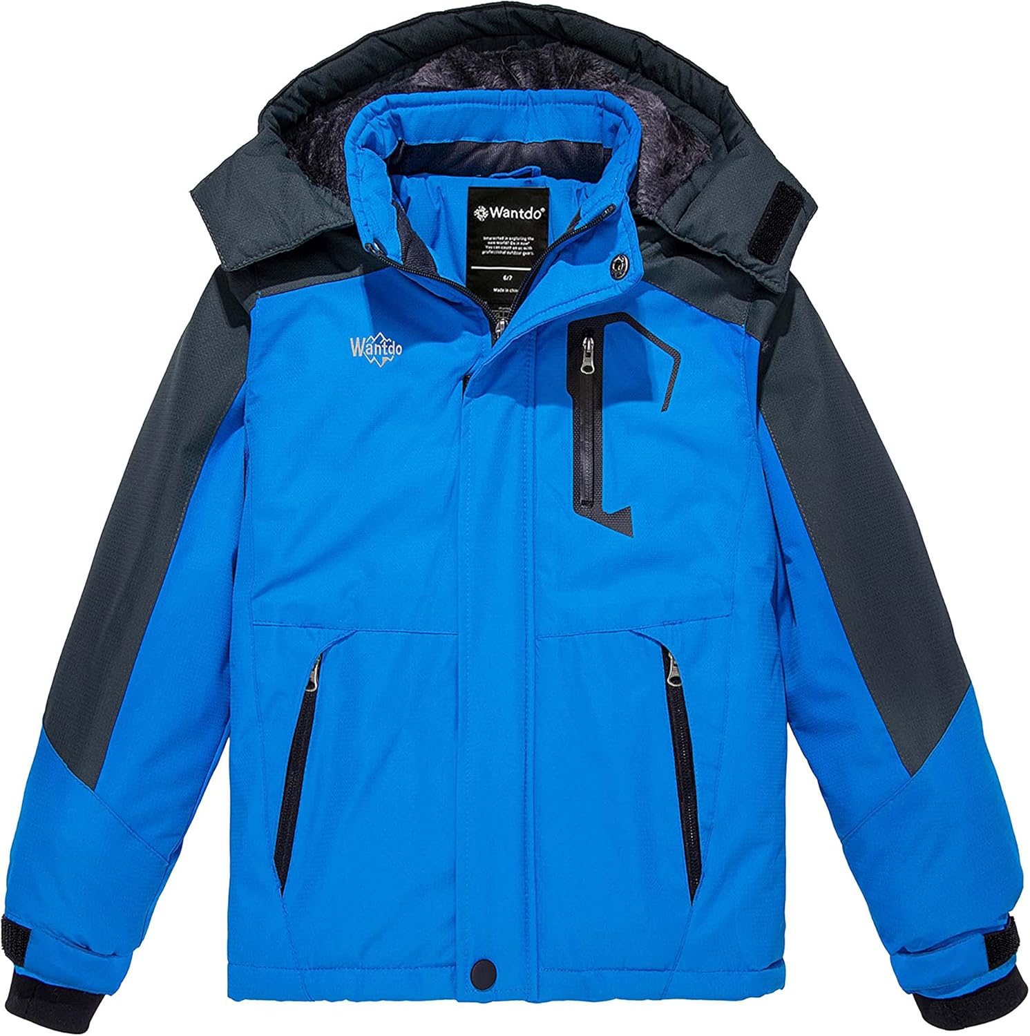 Wantdo Boys Waterproof Ski Jacket Fleece Snowboarding Jackets