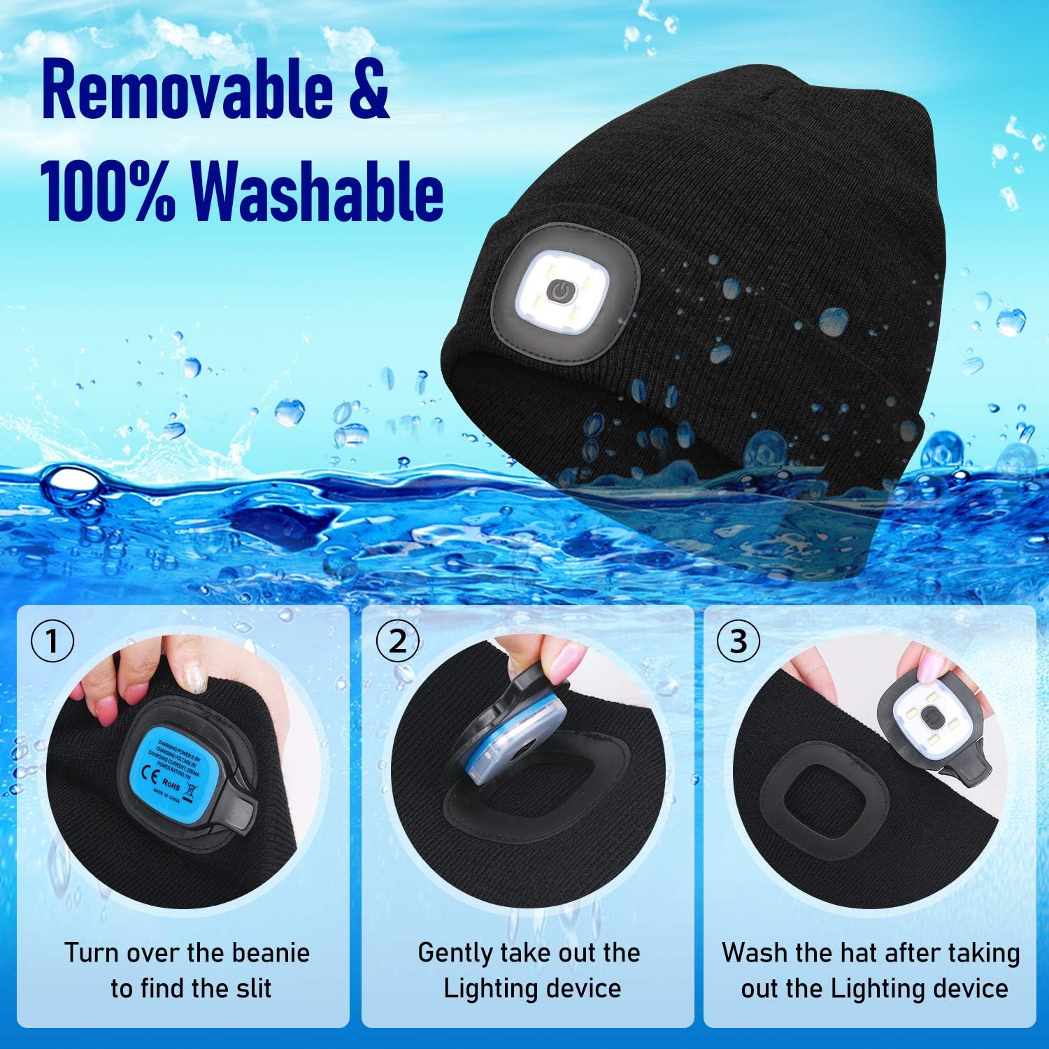 MISERWE LED Beanie for Men Women Teens