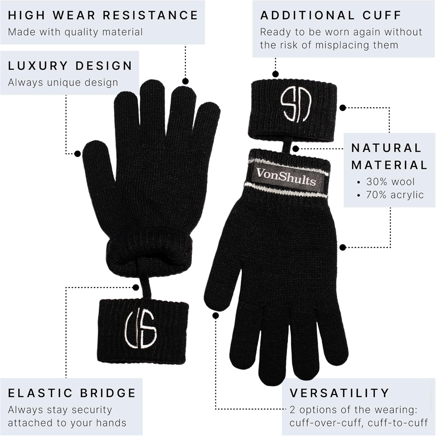 Merino Wool Winter Gloves