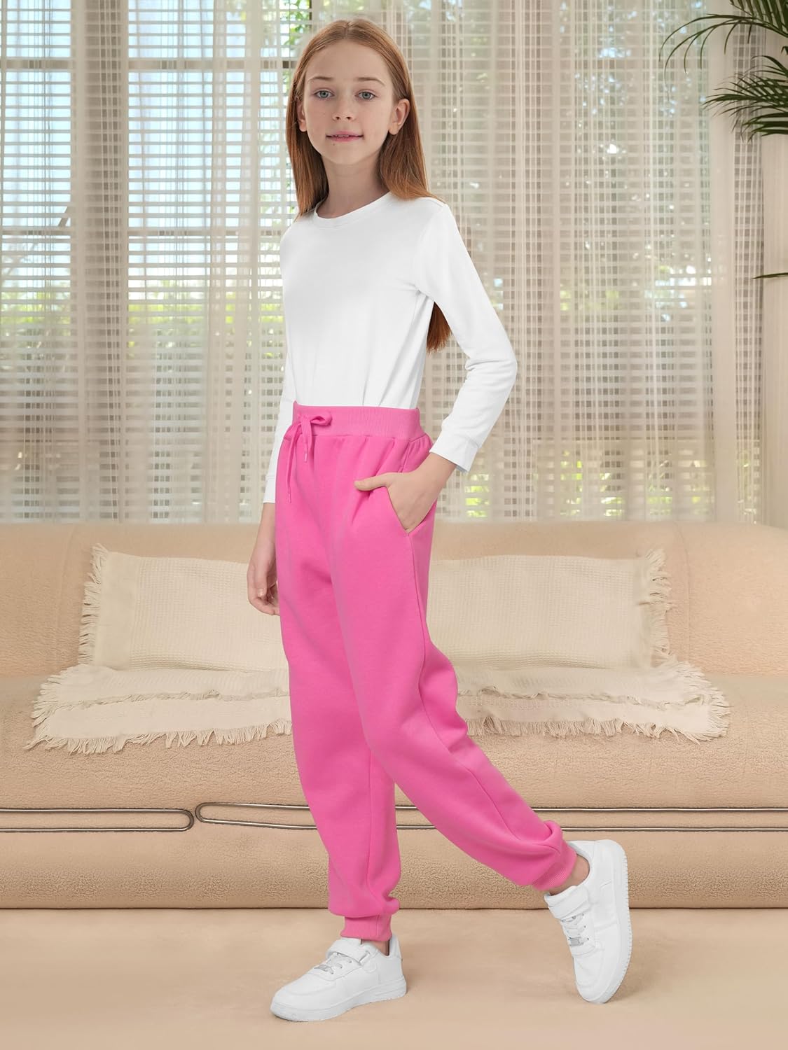 Resinta Girls Soft Warm Jogger Pants for Kids