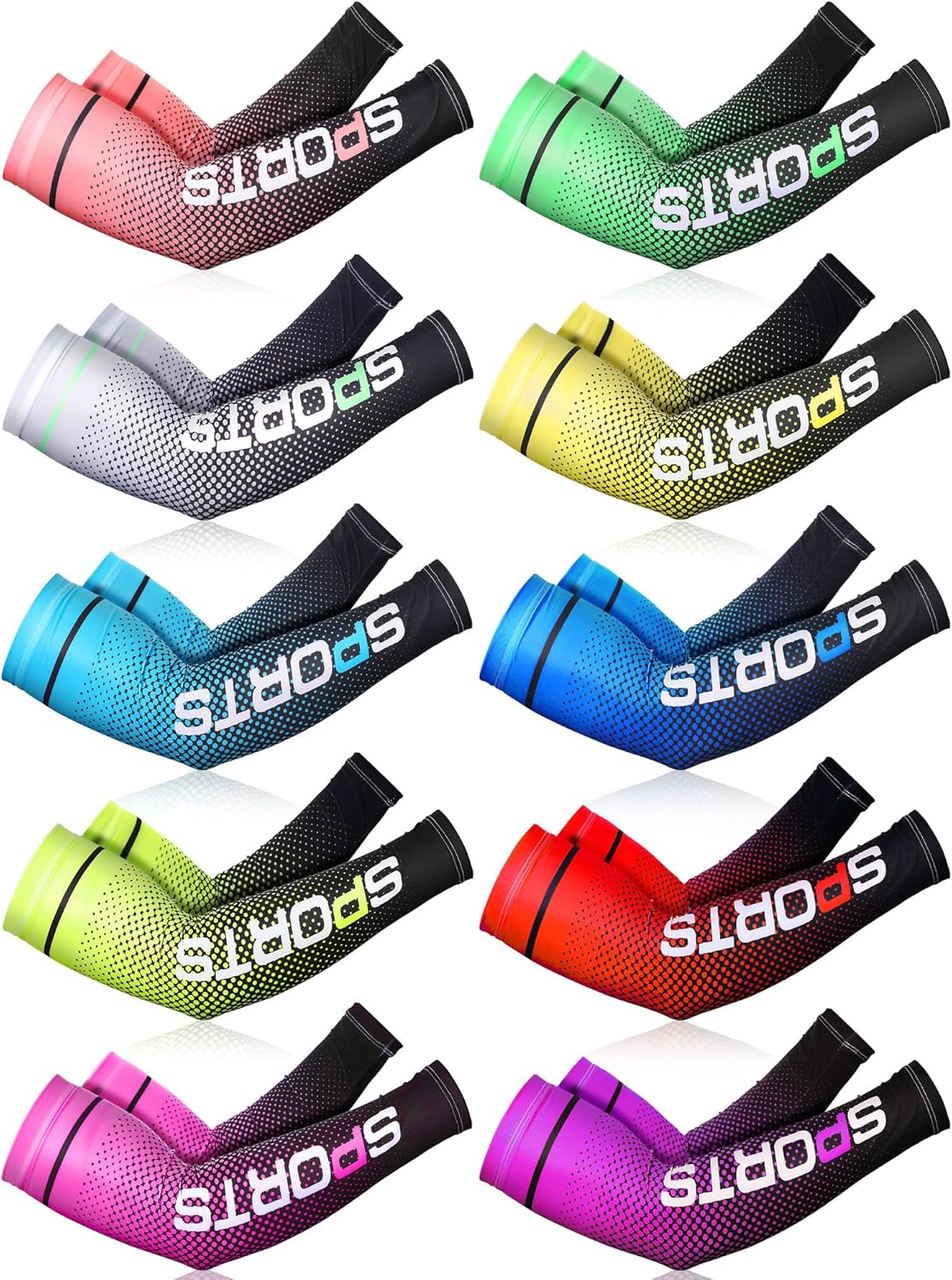 Sun Protection Arm Sleeves for Men Women UV Protection Cooling Compression