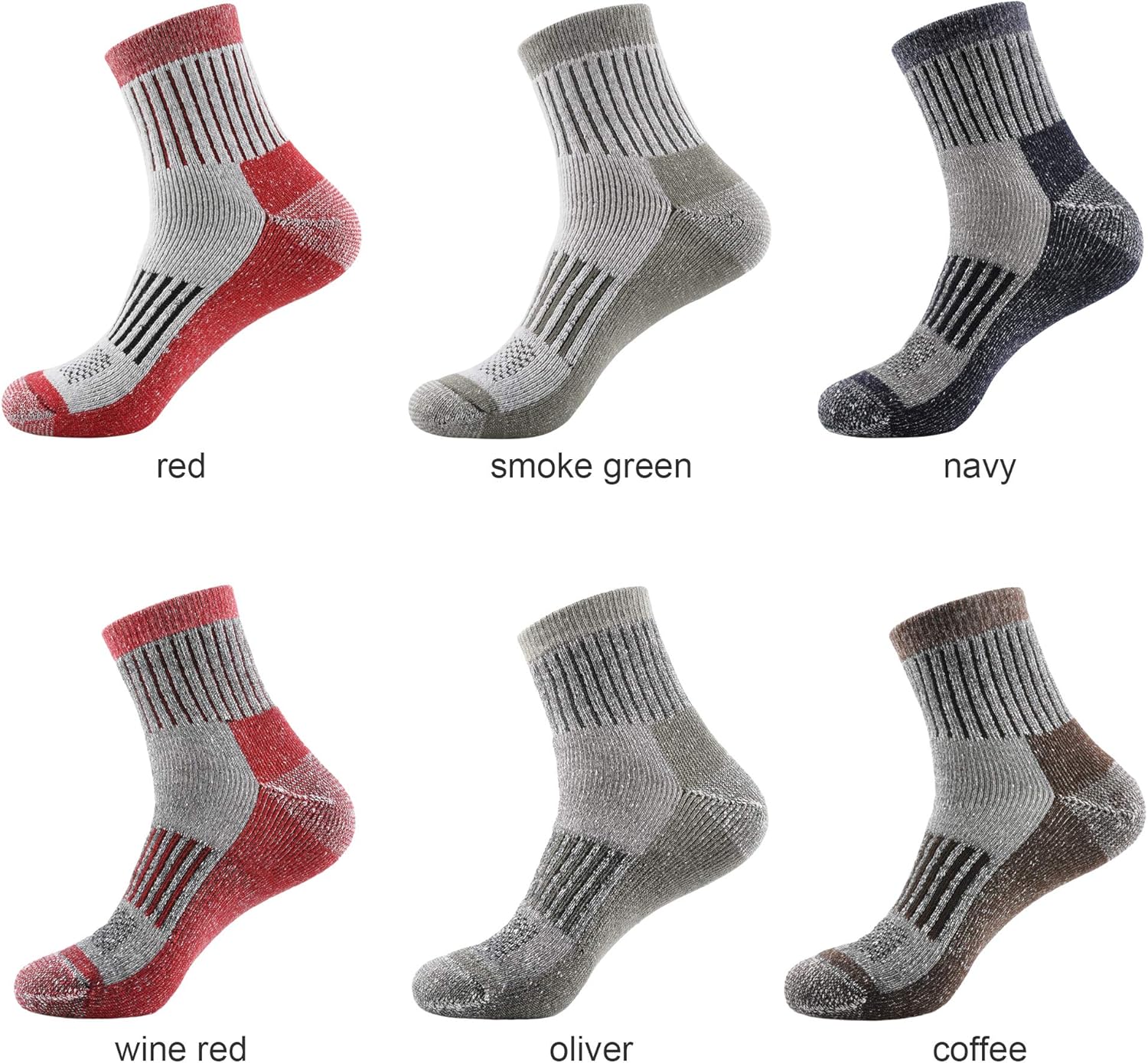 ECOEY Mens Merino wool Hiking Socks Cushioned