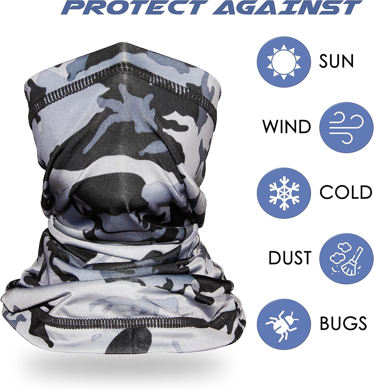 Kids Camo Gaiter for Face Mask UV Protection Cooling Bandana