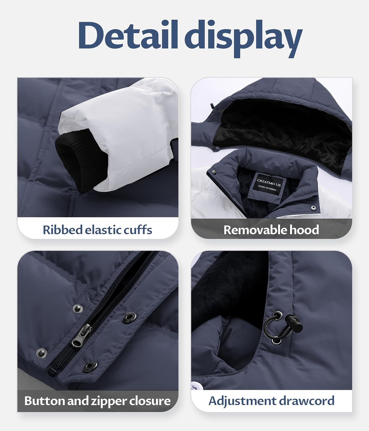 Mens Puffer Jacket Waterproof Winter Parka