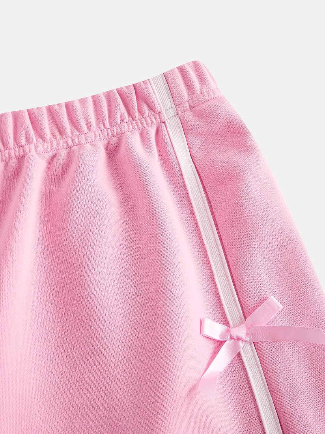 Cute Bow Side Elastic Waist Sweatpants for Girls