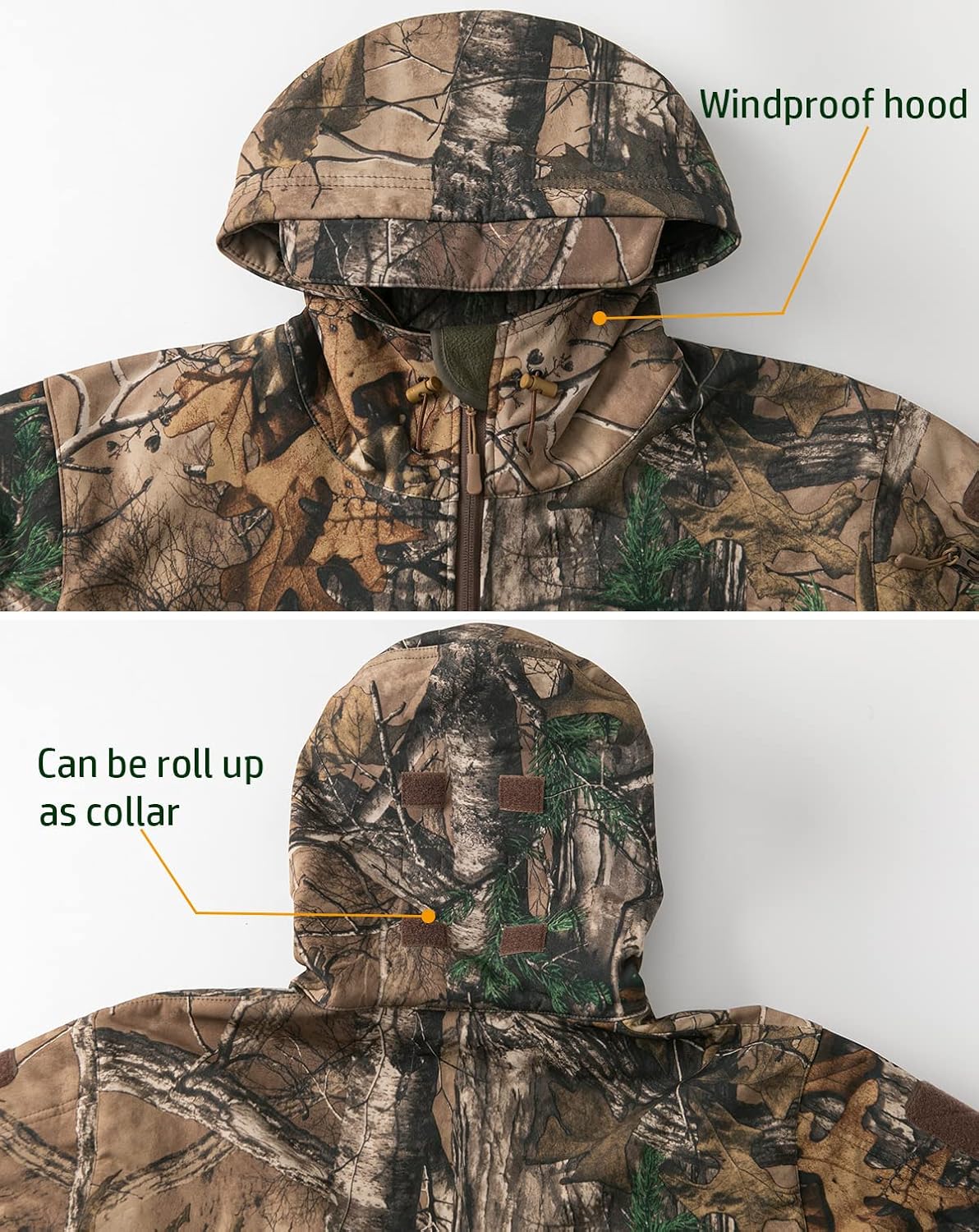NAVEKULL Silent Hunting Clothes for Men Soft Shell Outdoor Jacket