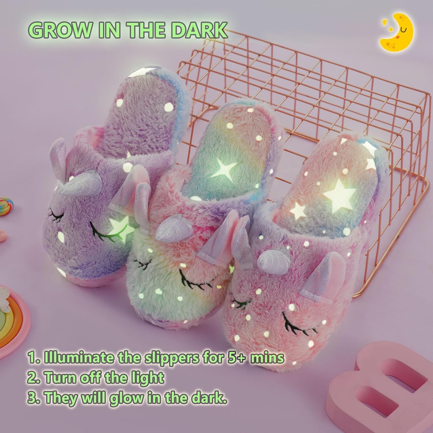 Adorable Unicorn Slippers for Kids Warm Fuzzy