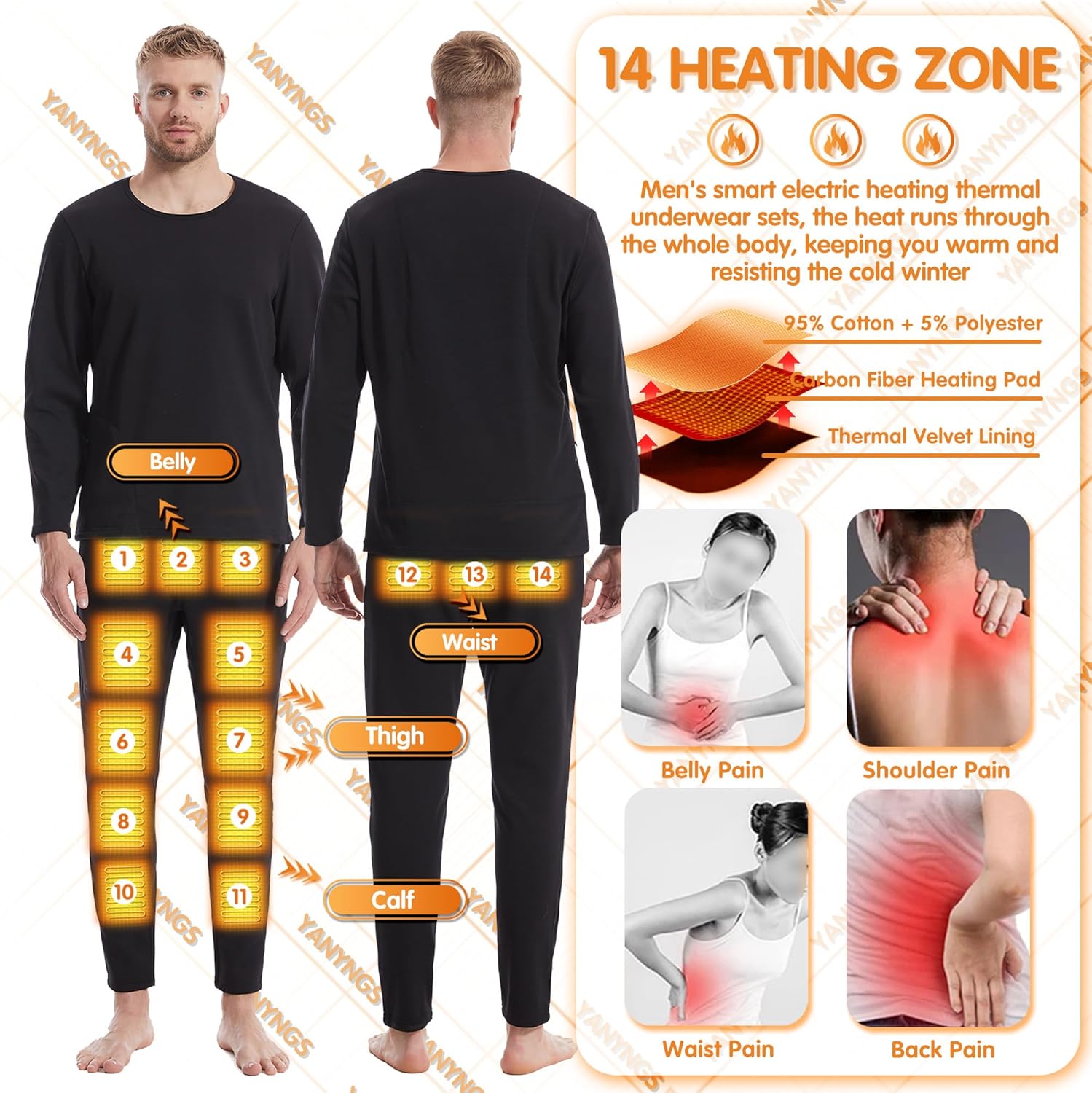 14 Heating Zones Heating Pants