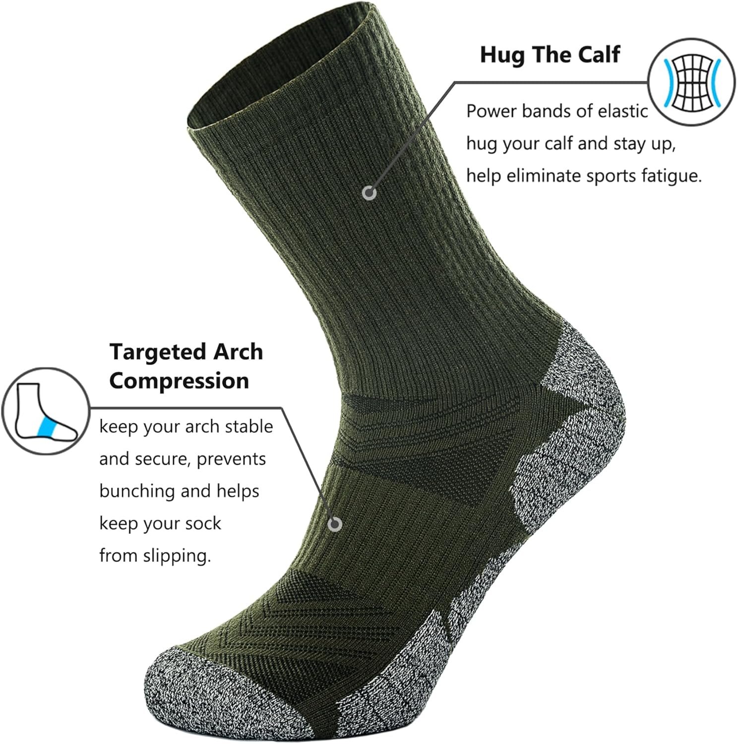 CWVLC Arch Compression Hiking Socks