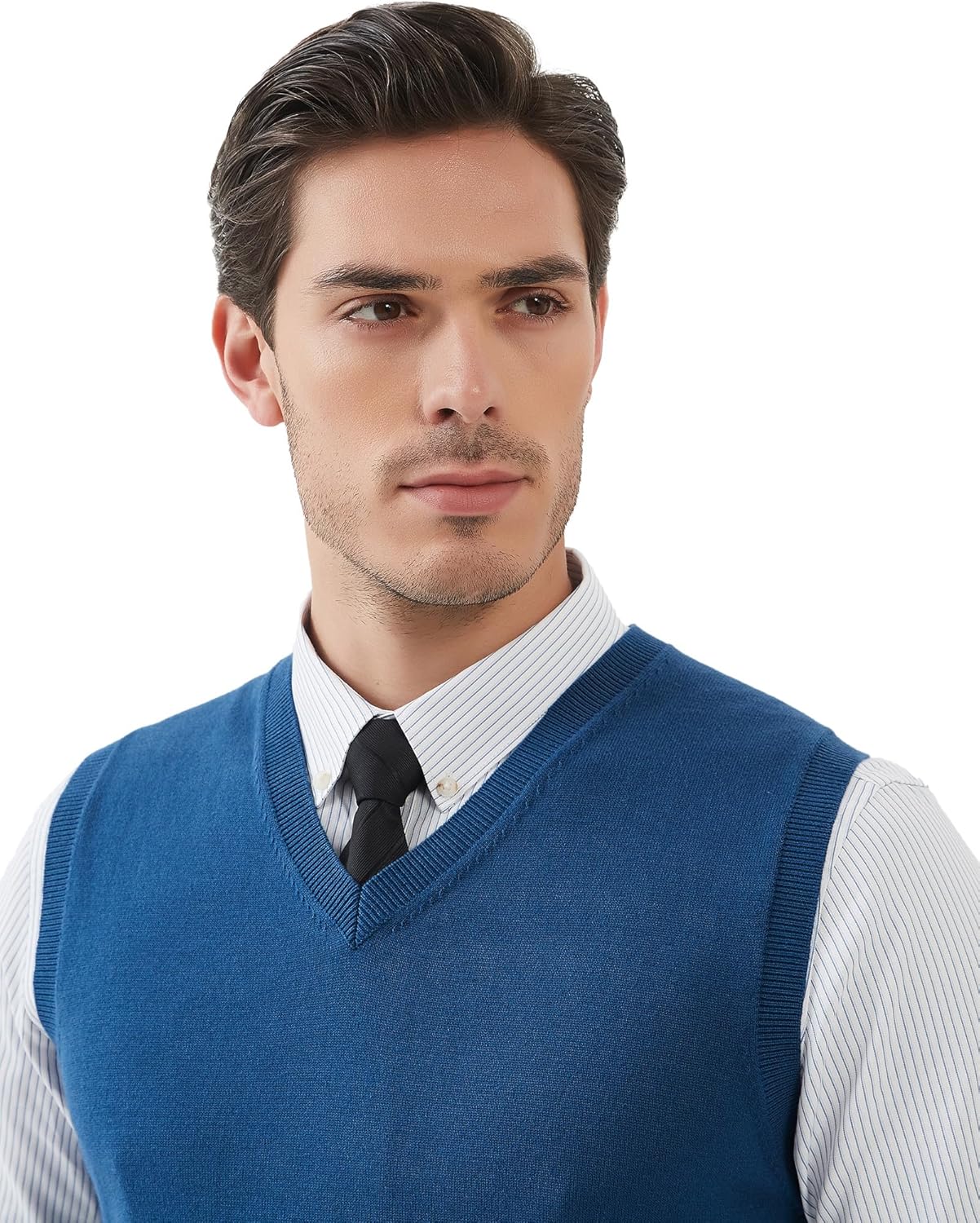 Kallspin Mens Slim-Fit V-Neck Cotton Vest