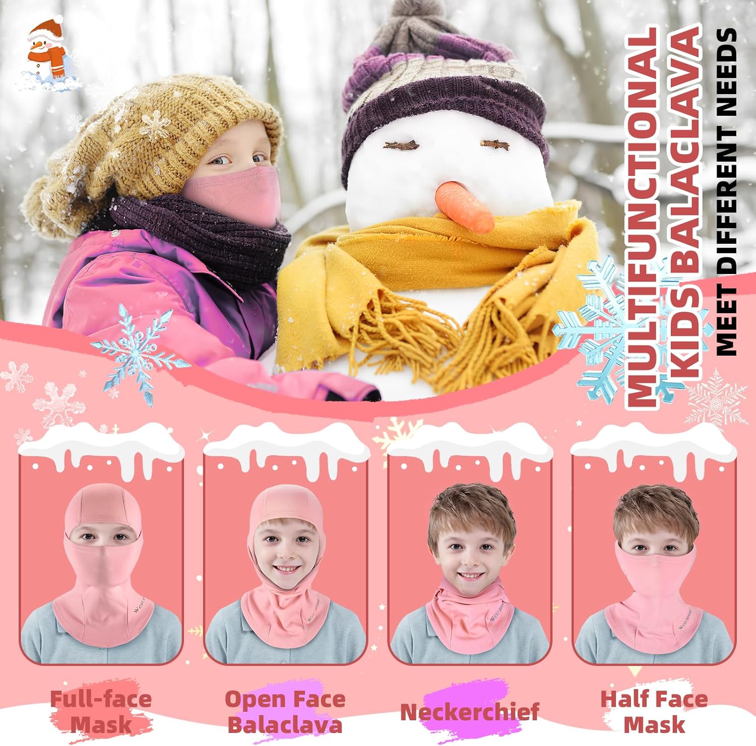 ICOCOPRO Kids Balaclava Ski Mask Windproof Warm Face Protector